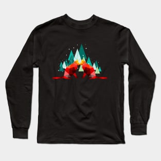 Geometric cat colorful design Long Sleeve T-Shirt